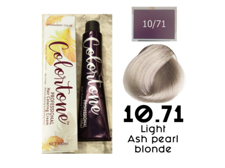 Colortone Professional Hair Dye Toner Tint Coloring Cream - 10.71 Light Ash Pearl Blonde