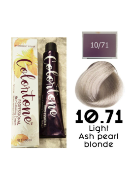 Colortone Professional Hair Dye Toner Tint Coloring Cream - 10.71 Light Ash Pearl Blonde