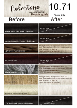 Colortone Professional Hair Dye Toner Tint Coloring Cream - 10.71 Light Ash Pearl Blonde
