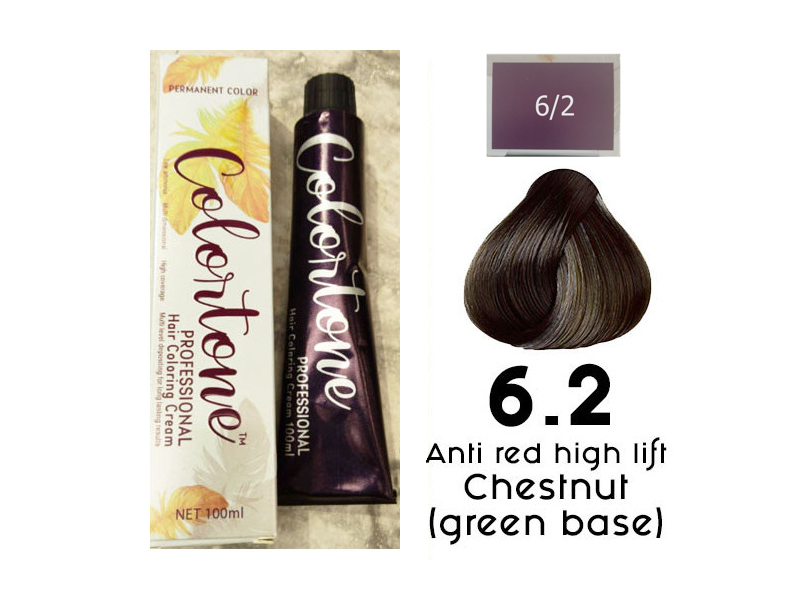 Colortone Professional Hair Dye Tint Double Coverage Coloring Cream - 6.2 Anti-red high lift chocolate (green base) Colortone Professional Hair Dye Tint Double Coverage Coloring Cream - 6.2 Anti-red high lift chocolate (green base)