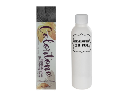 Colortone Professional Hair Dye Tint Double Coverage Coloring Cream - 6.11 Dark grey