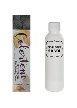 Colortone Professional Hair Dye Tint Double Coverage Coloring Cream - 6.11 Dark grey