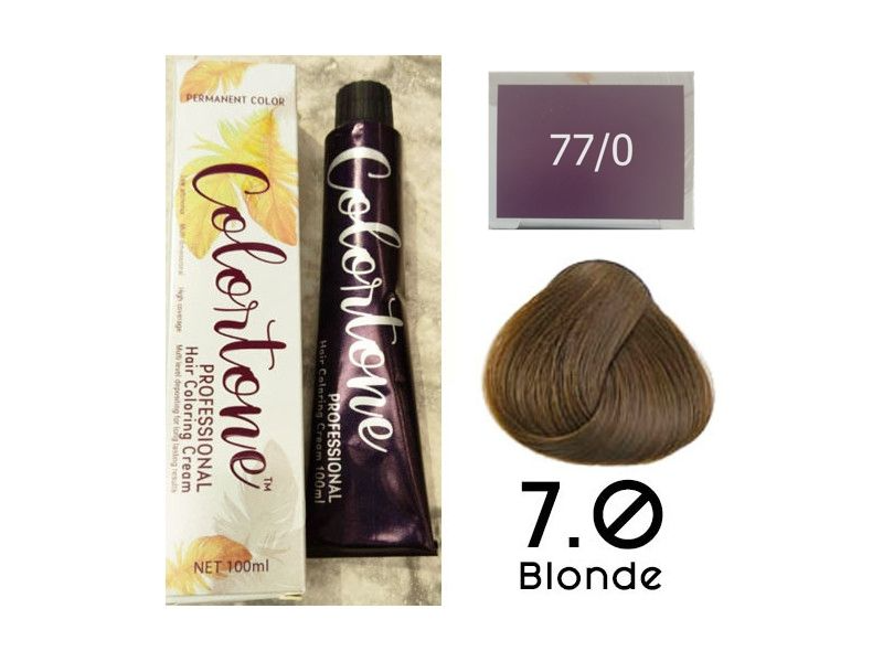 Colortone Professional Hair Dye Tint Double Coverage Coloring Cream - 7.0 Blonde