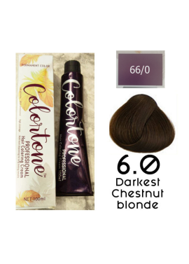 Colortone Professional Hair Dye Tint Double Coverage Coloring Cream - 6.0 Darkest chestnut-blonde