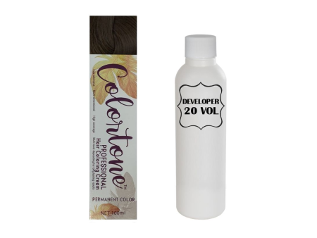 Colortone Professional Hair Dye Tint Double Coverage Coloring Cream - 5.0 Medium Chocolate