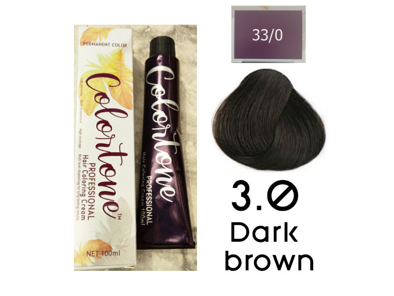 Colortone Professional Hair Dye Tint Double Coverage Coloring Cream - 3.0 Dark brown Colortone Professional Hair Dye Tint Double Coverage Coloring Cream - 3.0 Dark brown