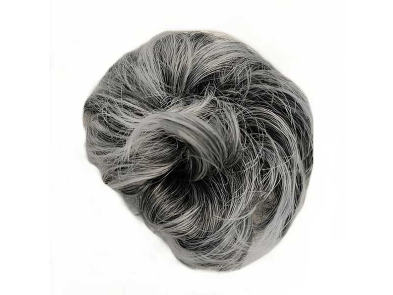 Messy Chignon Scrunchie Hair Bun Pony Updo For Women - 1BT Light Grey Mix Messy Chignon Scrunchie Hair Bun Pony Updo For Women - 1BT Light Grey Mix