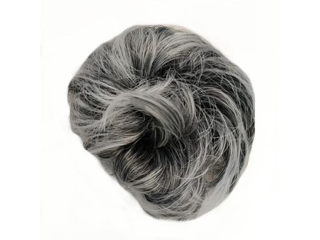 Messy Chignon Scrunchie Hair Bun Pony Updo For Women - 1BT Light Grey Mix