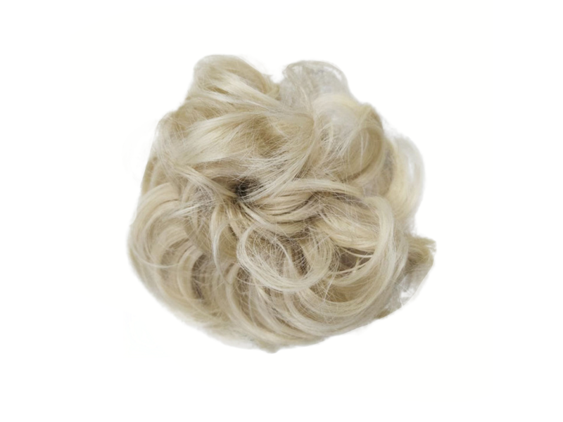 Messy Chignon Scrunchie Hair Bun Pony Updo For Women - 24T-613 Ash Platinum Mix Messy Chignon Scrunchie Hair Bun Pony Updo For Women - 24T-613 Ash Platinum Mix