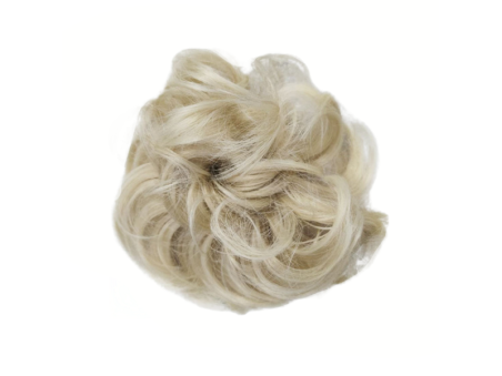 Messy Chignon Scrunchie Hair Bun Pony Updo For Women - 24T-613 Ash Platinum Mix