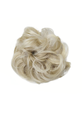 Messy Chignon Scrunchie Hair Bun Pony Updo For Women - 24T-613 Ash Platinum Mix