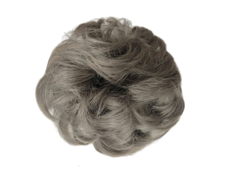 Messy Chignon Scrunchie Hair Bun Pony Updo For Women - Medium Silver Grey (171)