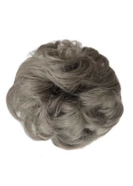 Messy Chignon Scrunchie Hair Bun Pony Updo For Women - Medium Silver Grey (171)