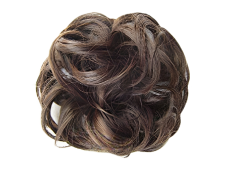 Messy Chignon Scrunchie Hair Bun Pony Updo For Women - Dark Chestnut Mix (2-30)