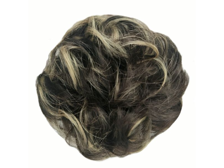 Messy Chignon Scrunchie Hair Bun Pony Updo For Women - Natural Brown Medium Blonde Mix (8h22)