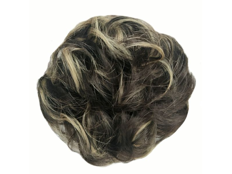 Messy Chignon Scrunchie Hair Bun Pony Updo For Women - Natural Brown Medium Blonde Mix (8h22)