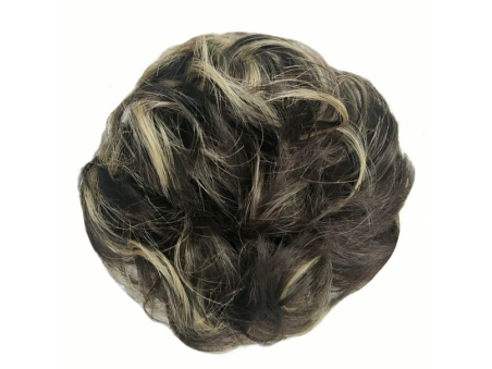 Messy Chignon Scrunchie Hair Bun Pony Updo For Women - Natural Brown Medium Blonde Mix (8h22)
