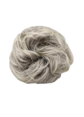 Messy Chignon Scrunchie Hair Bun Pony Updo For Women - T6K613 Ombre Ash Platinum Blonde Mix