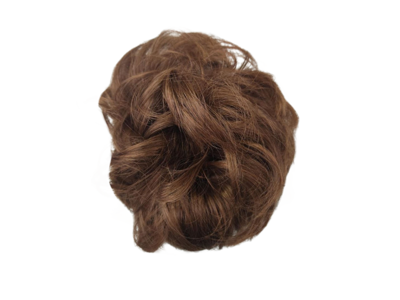 Messy Chignon Scrunchie Hair Bun Pony Updo For Women - 6K/30 Chestnut Golden Brown Mix