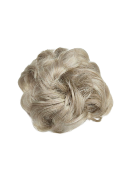 Messy Chignon Scrunchie Hair Bun Pony Updo For Women - 18T-88 Ash Platinum Beige Blonde Mix