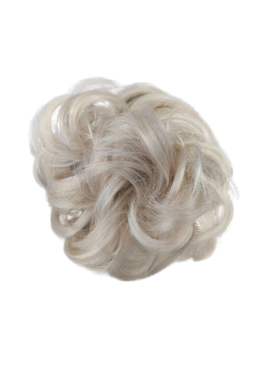 Messy Chignon Scrunchie Hair Bun Pony Updo For Women - 18M60 White Blonde