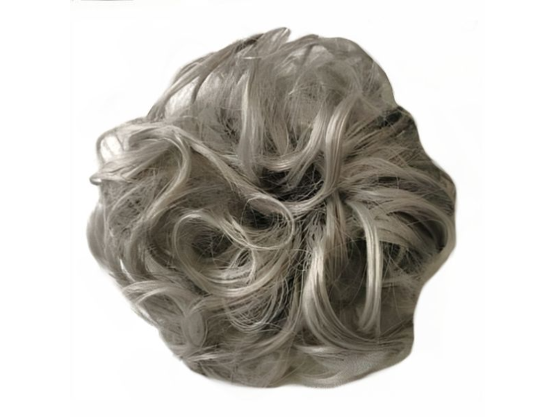 Messy Chignon Scrunchie Hair Bun Pony Updo For Women - Light Ash Grey (Q5R) Messy Chignon Scrunchie Hair Bun Pony Updo For Women - Light Ash Grey (Q5R)