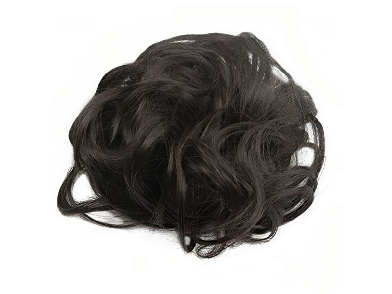 Messy Chignon Scrunchie Hair Bun Pony Updo For Women - Darkest Brown (2)