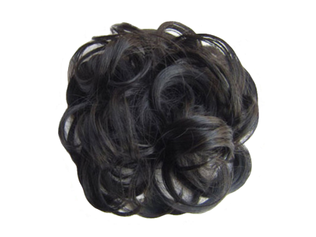 Messy Chignon Scrunchie Hair Bun Pony Updo For Women - Natural Black (1b)