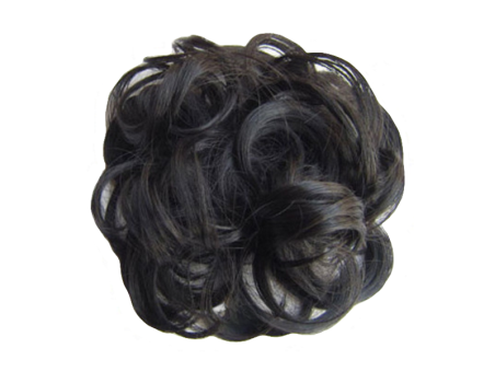 Messy Chignon Scrunchie Hair Bun Pony Updo For Women - Natural Black (1b)