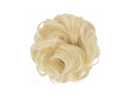 Messy Chignon Scrunchie Hair Bun Pony Updo For Women - 613 Light Bleach Blonde