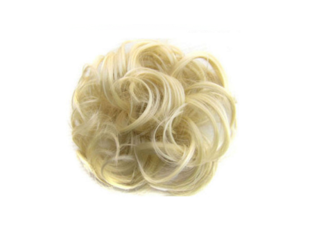 Messy Chignon Scrunchie Hair Bun Pony Updo For Women - 88-613 Platinum Ash Blonde Mix