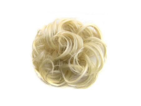 Messy Chignon Scrunchie Hair Bun Pony Updo For Women - 88-613 Platinum Ash Blonde Mix