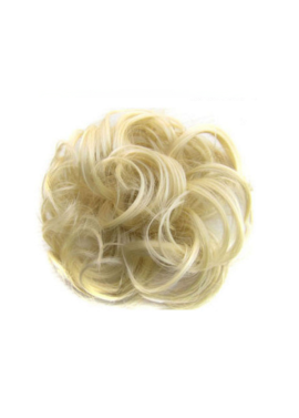 Messy Chignon Scrunchie Hair Bun Pony Updo For Women - 88-613 Platinum Ash Blonde Mix