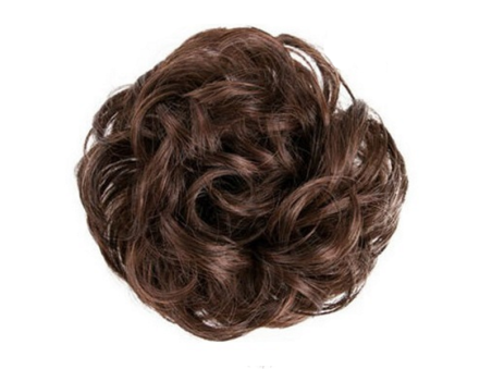 Messy Chignon Scrunchie Hair Bun Pony Updo For Women - Dark Chestnut Mix B (2-33)