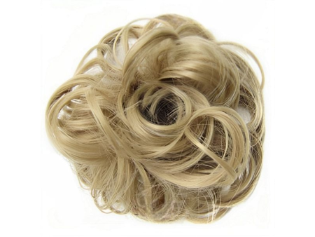 Messy Chignon Scrunchie Hair Bun Pony Updo For Women - Latte Blonde (24J)