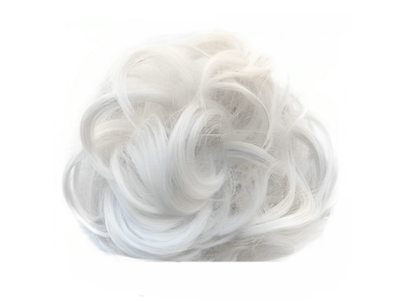 Messy Chignon Scrunchie Hair Bun Pony Updo For Women - Silver White (1001A)