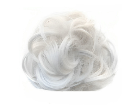 Messy Chignon Scrunchie Hair Bun Pony Updo For Women - Silver White (1001A)