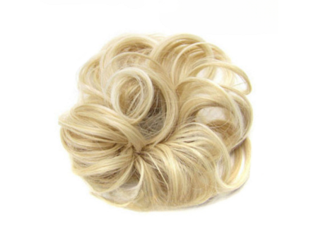 Messy Chignon Scrunchie Hair Bun Pony Updo For Women - T22-613 Light Blonde Mix