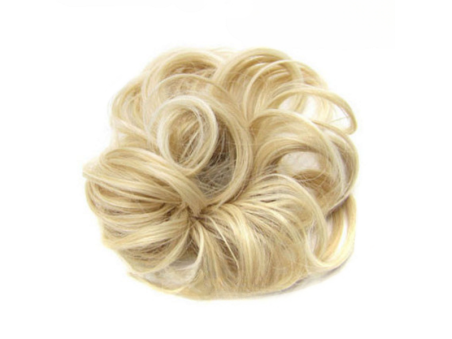 Messy Chignon Scrunchie Hair Bun Pony Updo For Women - T22-613 Light Blonde Mix