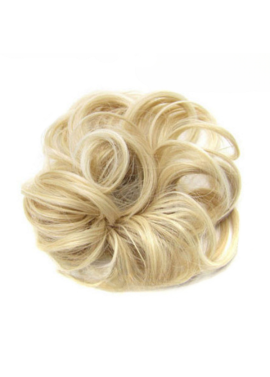Messy Chignon Scrunchie Hair Bun Pony Updo For Women - T22-613 Light Blonde Mix
