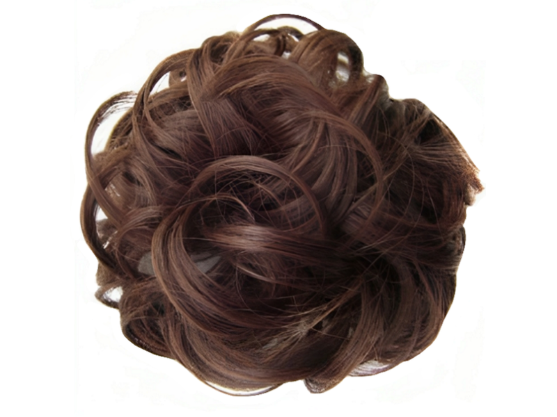 Messy Chignon Scrunchie Hair Bun Pony Updo For Women - Chocolate Chestnut Mix (4-30)
