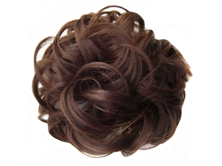 Messy Chignon Scrunchie Hair Bun Pony Updo For Women - Chocolate Chestnut Mix (4-30)