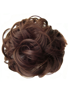 Messy Chignon Scrunchie Hair Bun Pony Updo For Women - Chocolate Chestnut Mix (4-30)