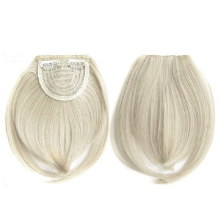 Clip in Bangs Fringe Front One Piece Hair Extensions with Temples - 60 White Blonde