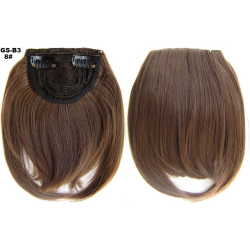 Clip in Bangs Fringe Front One Piece Hair Extensions with Temples - 8 light brown