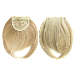 Clip in Bangs Fringe Front One Piece Hair Extensions with Temples - F14-613 highlighted light blonde mix