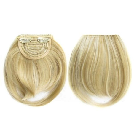 Clip in Bangs Fringe Front One Piece Hair Extensions with Temples - F24-613 Highlighted Ash Blonde Mix