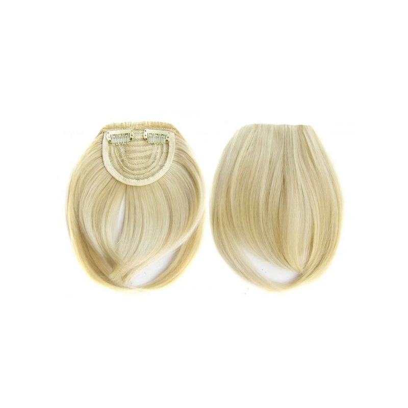 Clip in Bangs Fringe Front One Piece Hair Extensions with Temples - M24-613 Light Ash Blonde Mix Clip in Bangs Fringe Front One Piece Hair Extensions with Temples - M24-613 Light Ash Blonde Mix
