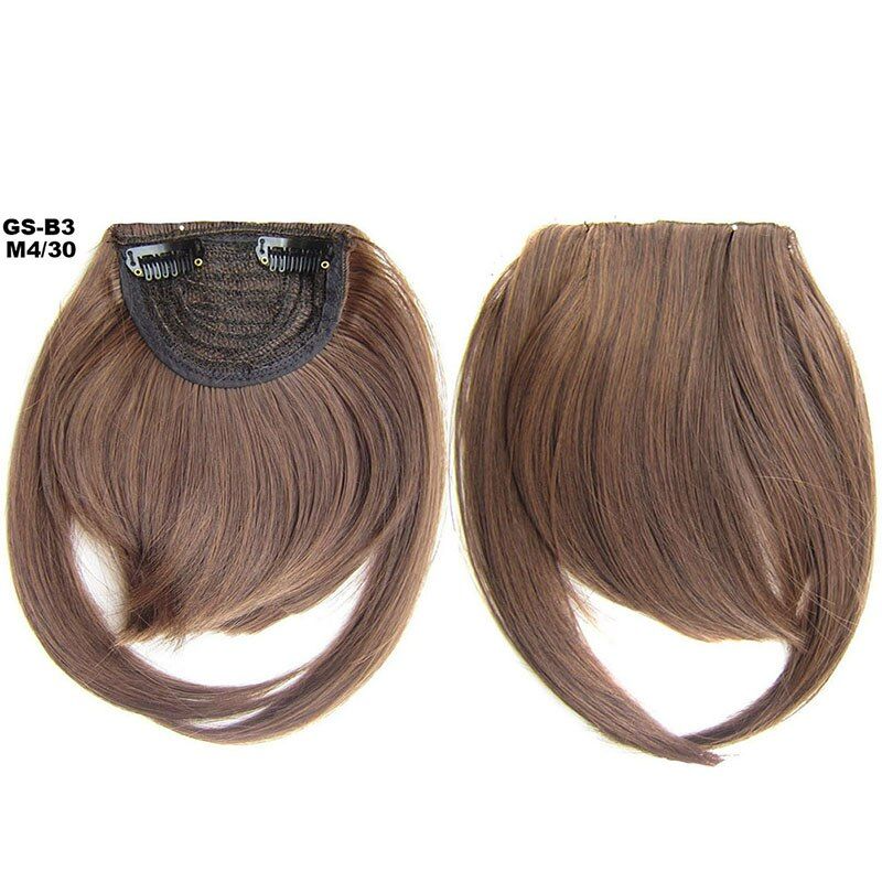 Clip in Bangs Fringe Front One Piece Hair Extensions with Temples - M4-30 light brown mix Clip in Bangs Fringe Front One Piece Hair Extensions with Temples - M4-30 light brown mix