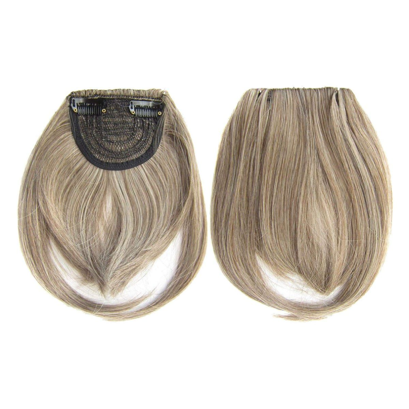 Clip in Bangs Fringe Front One Piece Hair Extensions with Temples - M8-613 highlighted brown blonde mix- Clip in Bangs Fringe Front One Piece Hair Extensions with Temples - M8-613 highlighted brown blonde mix-